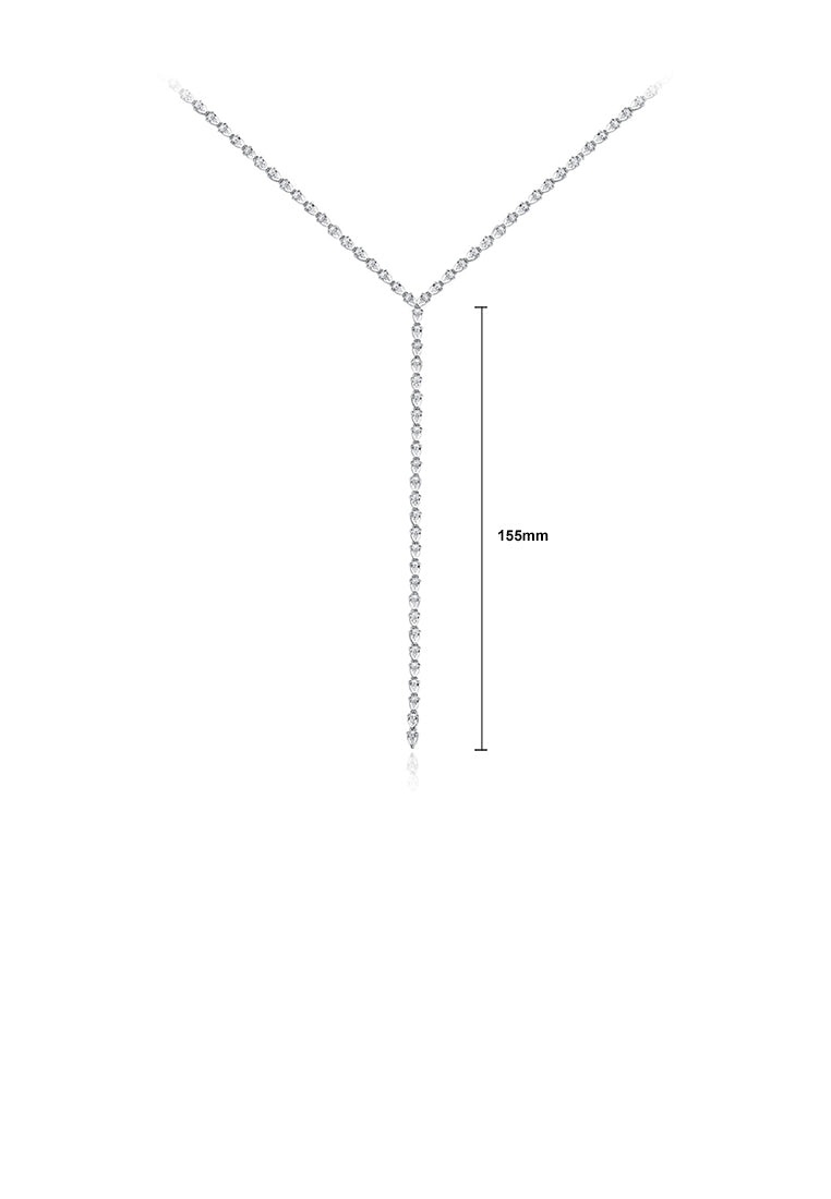 Fashion and Elegant Geometric Cubic Zirconia Tassel Necklace - Luxurious Look