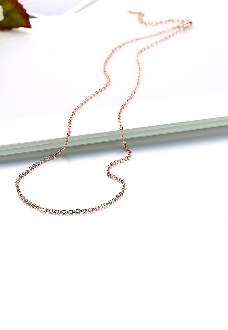Simple Plated Rose Gold Necklace