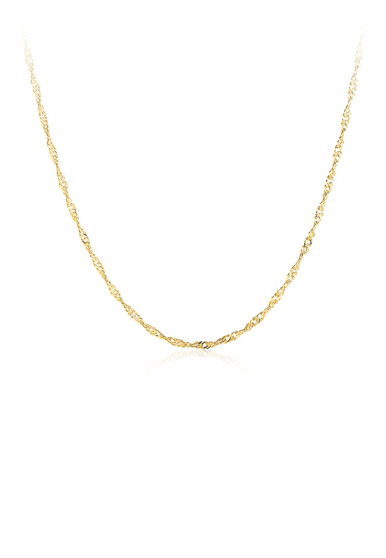 Fashion Simple Plated Gold Water Wave Necklace