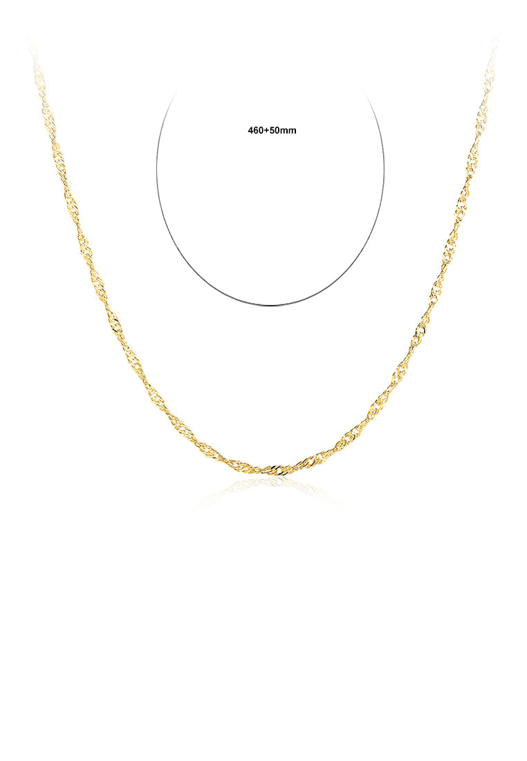 Fashion Simple Plated Gold Water Wave Necklace