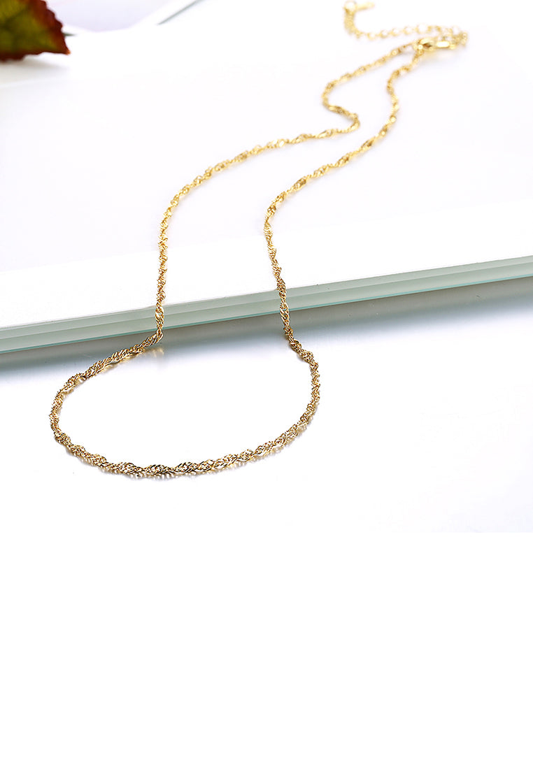 Fashion Simple Plated Gold Water Wave Necklace