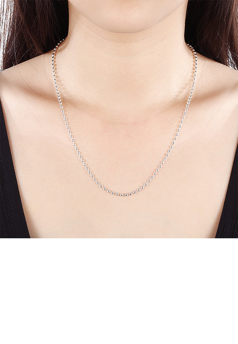 Fashion Simple 2MM Round Bead Necklace 45cm