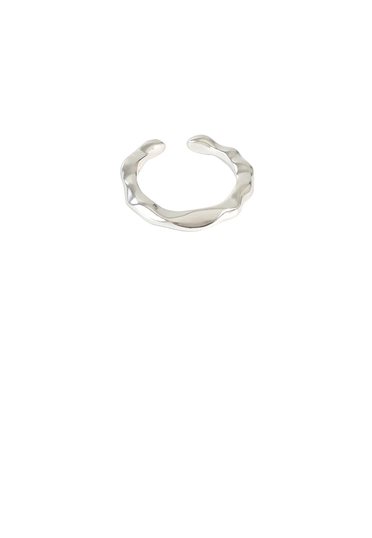 925 Sterling Silver Simple Fashion Irregular Geometric Adjustable Opening Ring