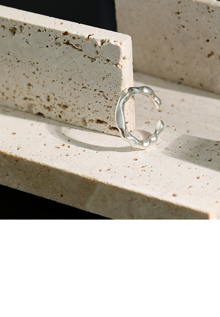 925 Sterling Silver Simple Fashion Irregular Geometric Adjustable Opening Ring