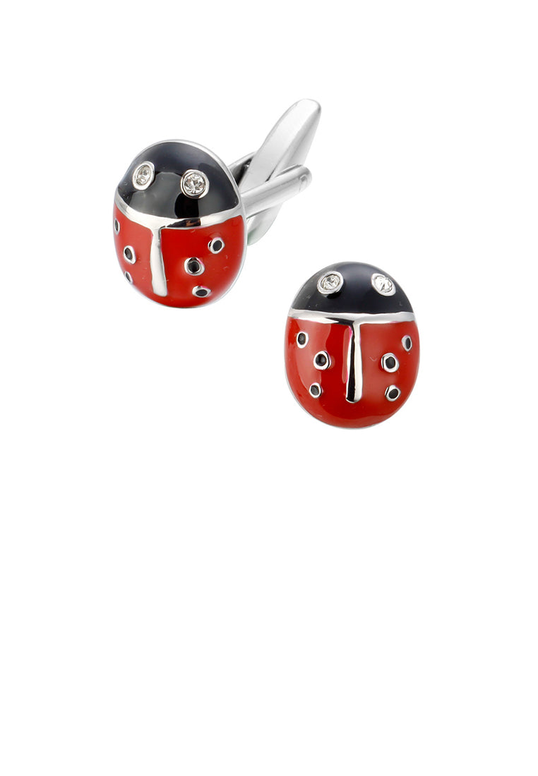 Simple Cute Beetle Cufflinks with Cubic Zirconia - Luxurious Look