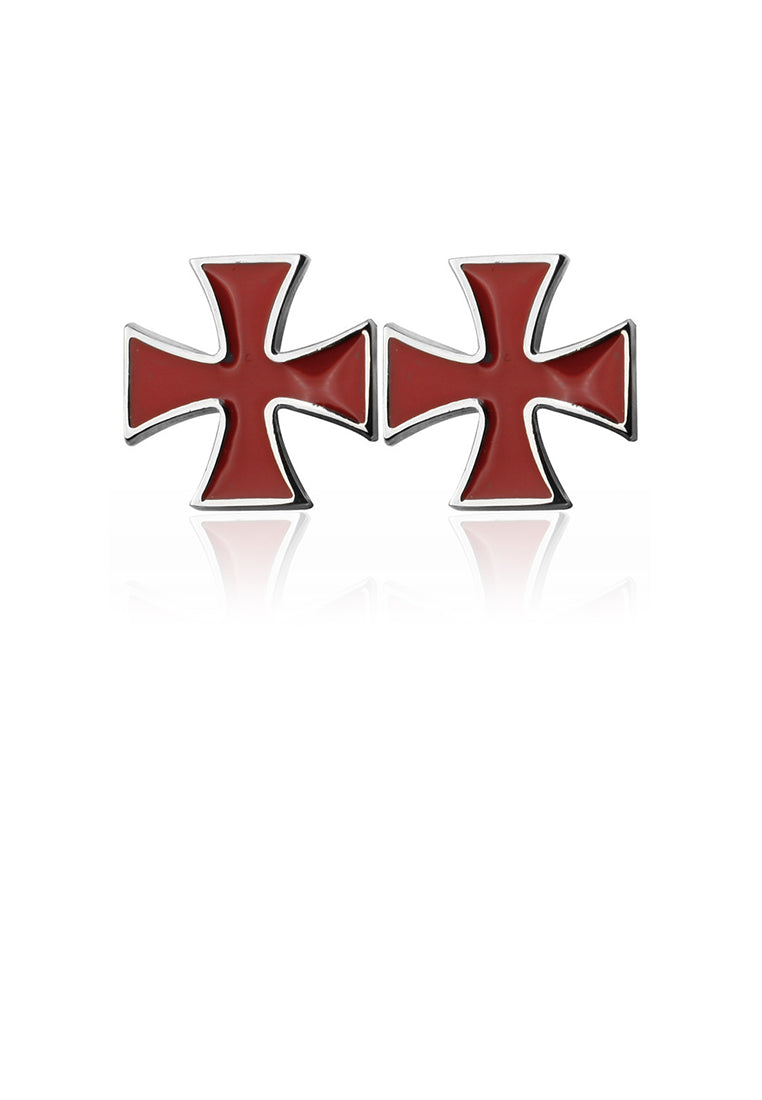 Fashion and Simple Enamel Red Cross Cufflinks - Vibrant Color