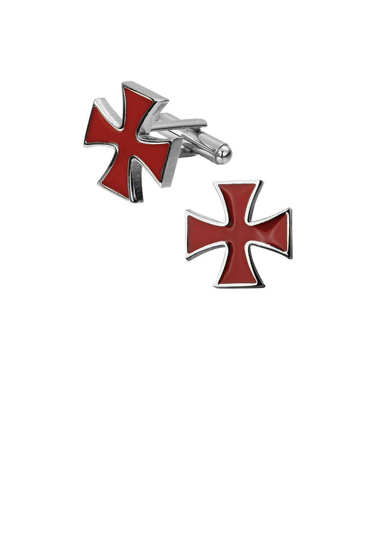Fashion and Simple Enamel Red Cross Cufflinks - Vibrant Color