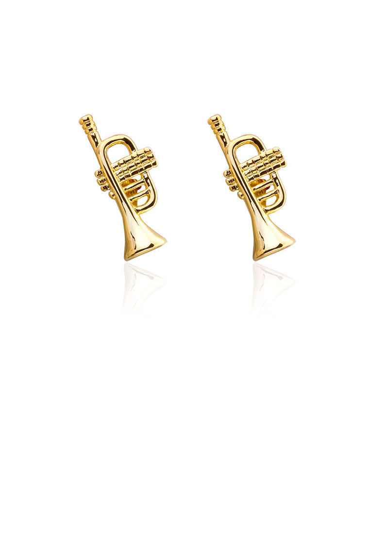 Fashion and Simple Plated Gold Trumpet Cufflinks