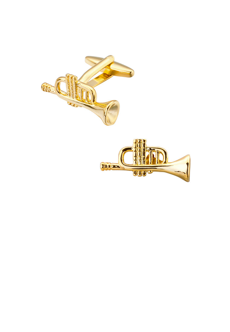 Fashion and Simple Plated Gold Trumpet Cufflinks