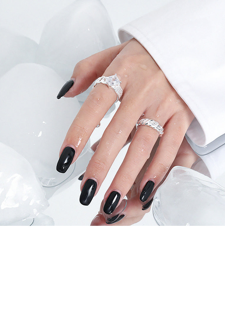 925 Sterling Silver Simple Fashion Button Pattern Twist Geometric Adjustable Opening Ring with Cubic Zirconia - Luxurious Look