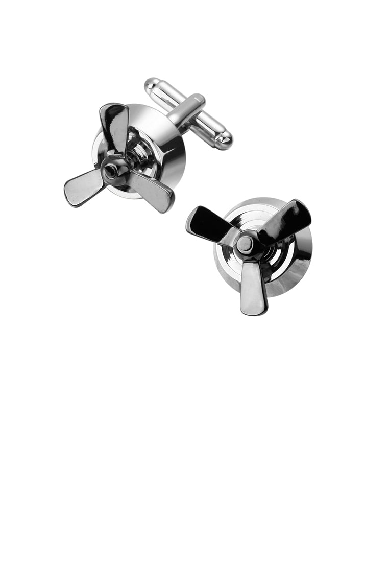 Fashion Personality Black Propeller Geometric Cufflinks
