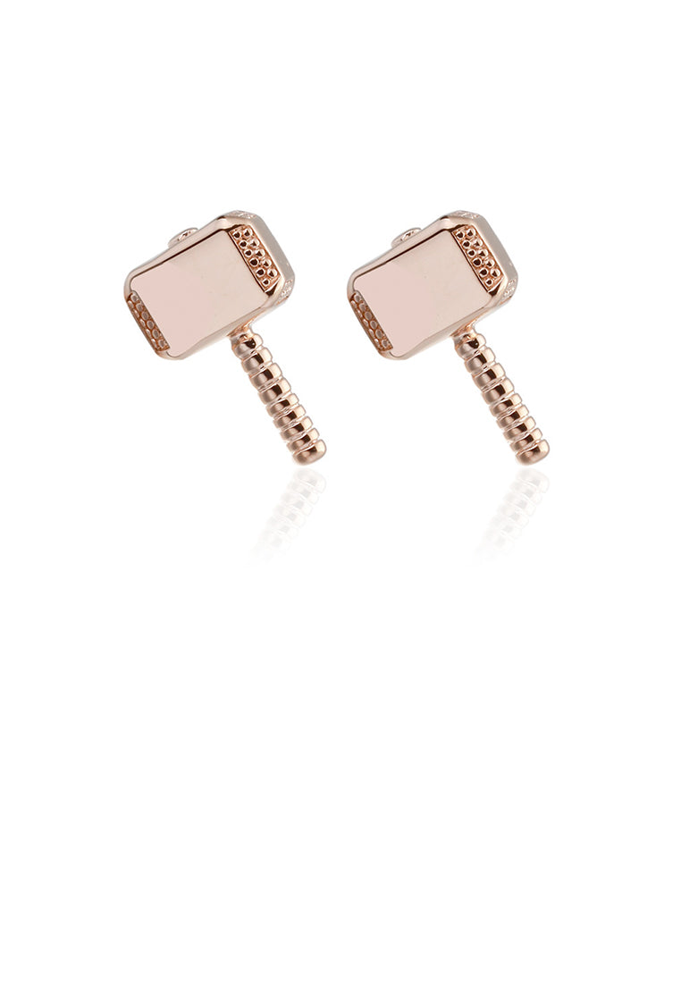 Fashion and Creative Plated Rose Gold Hammer Cufflinks