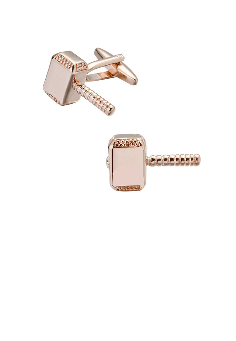 Fashion and Creative Plated Rose Gold Hammer Cufflinks
