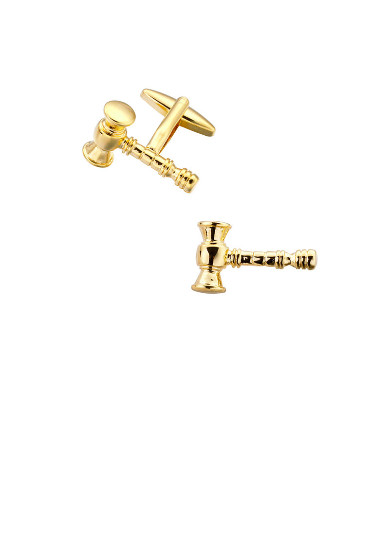 Fashion and Simple Plated Gold Hammer Cufflinks