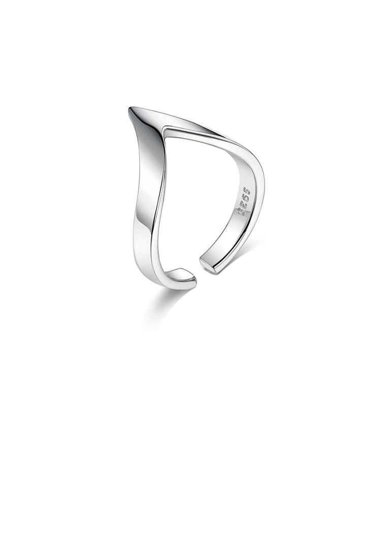 925 Sterling Silver Simple Personality Geometric Adjustable Opening Ring