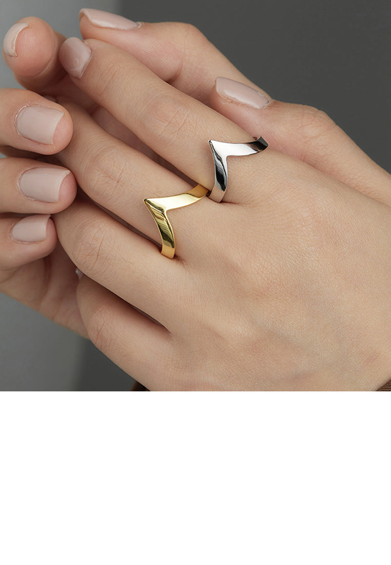 925 Sterling Silver Simple Personality Geometric Adjustable Opening Ring