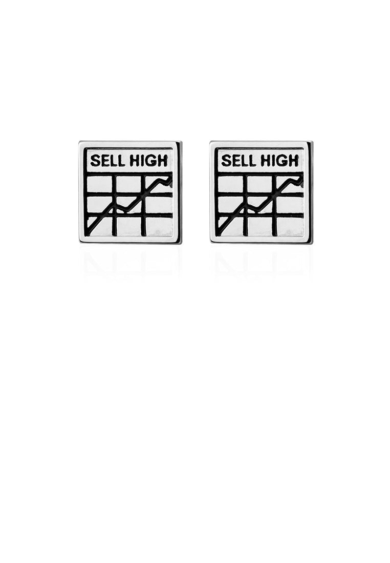 Fashion Creative Stock Trend Geometric Square Cufflinks