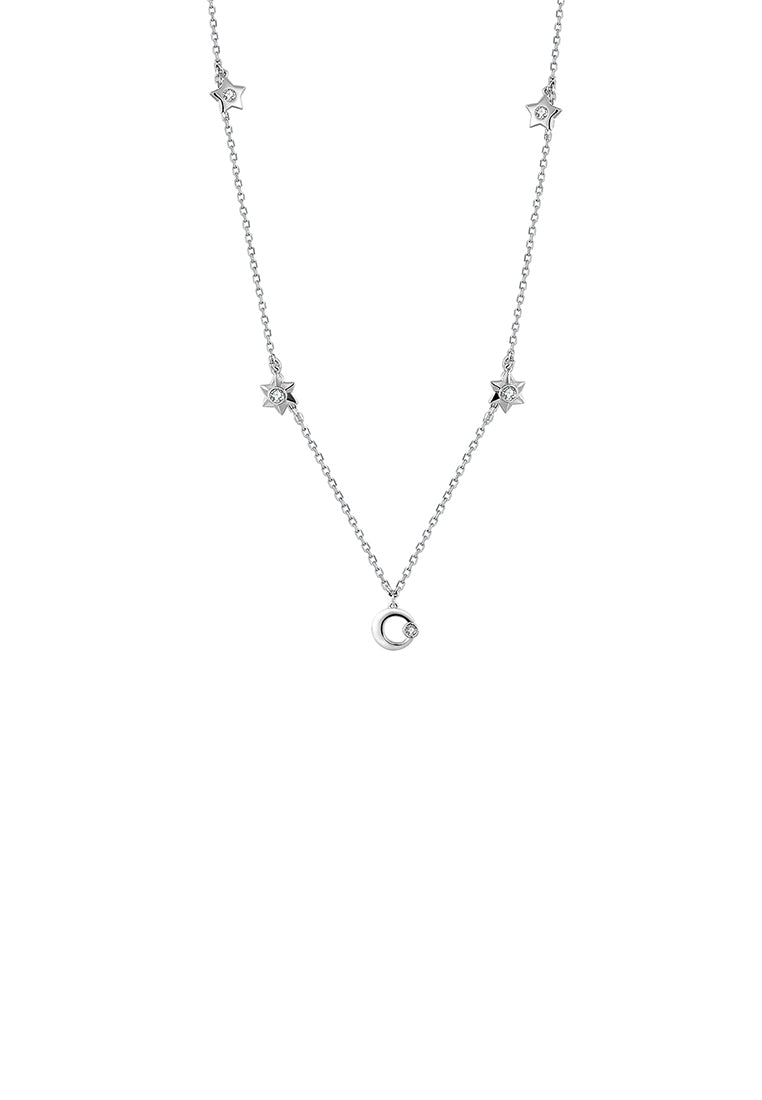 925 Sterling Silver Star Necklace with Austrian Element Crystal