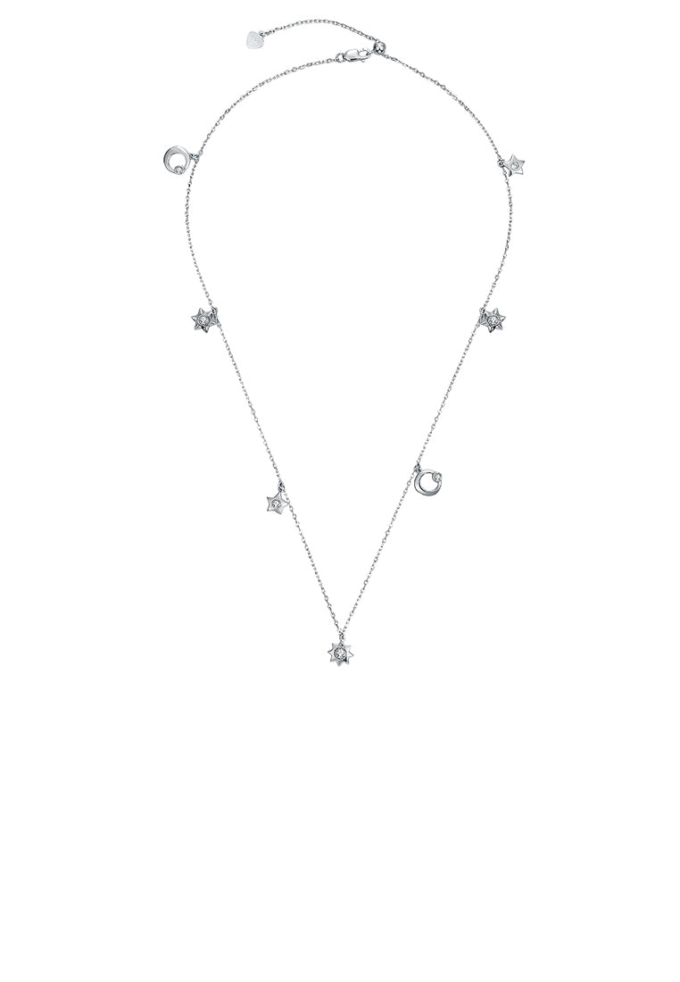 925 Sterling Silver Star Necklace with Austrian Element Crystal