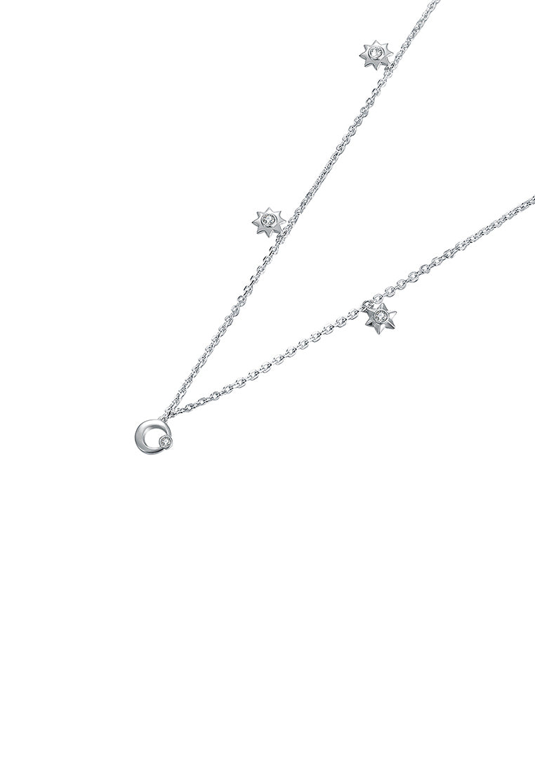 925 Sterling Silver Star Necklace with Austrian Element Crystal