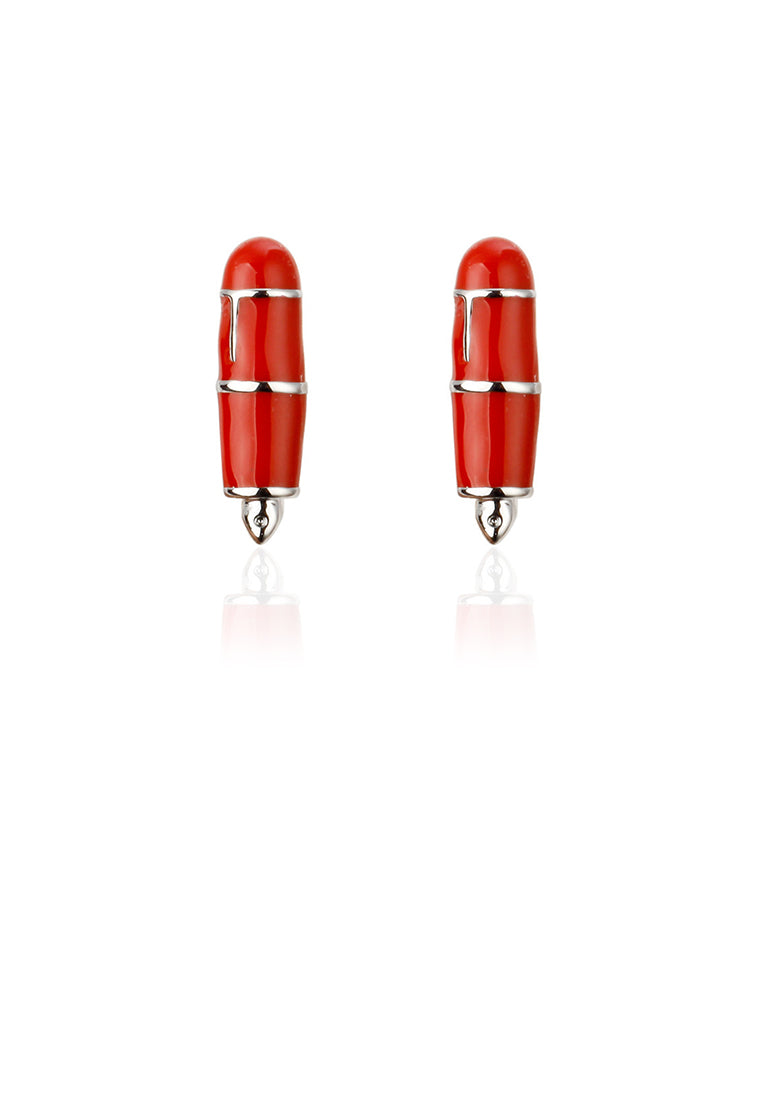 Fashion and Creative Enamel Red Pen Cufflinks - Vibrant Color