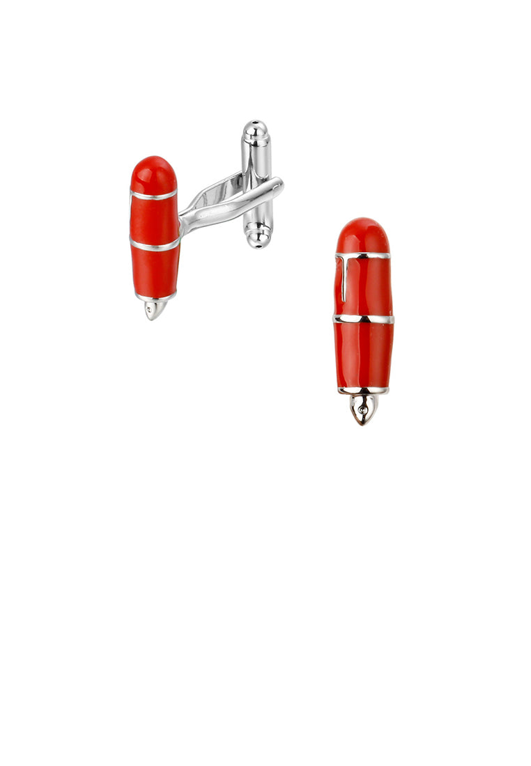 Fashion and Creative Enamel Red Pen Cufflinks - Vibrant Color