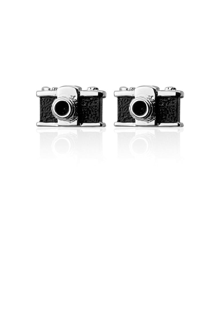 Fashion and Creative Enamel Black Camera Cufflinks