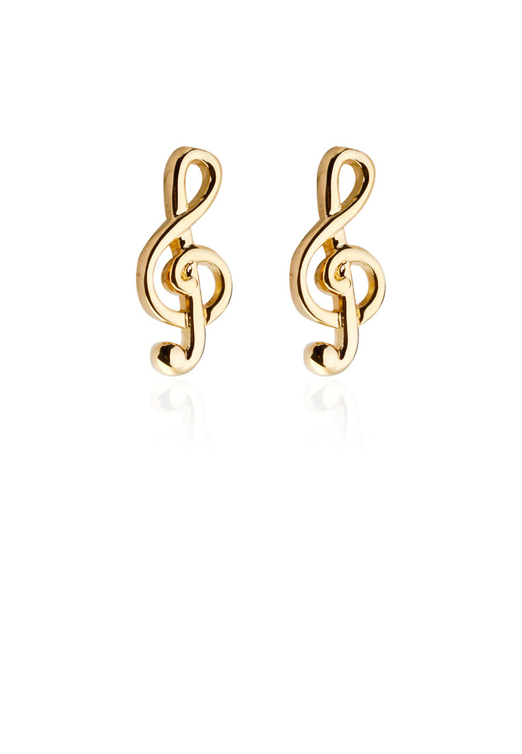Simple and Fashion Plated Gold Musical Note Cufflinks