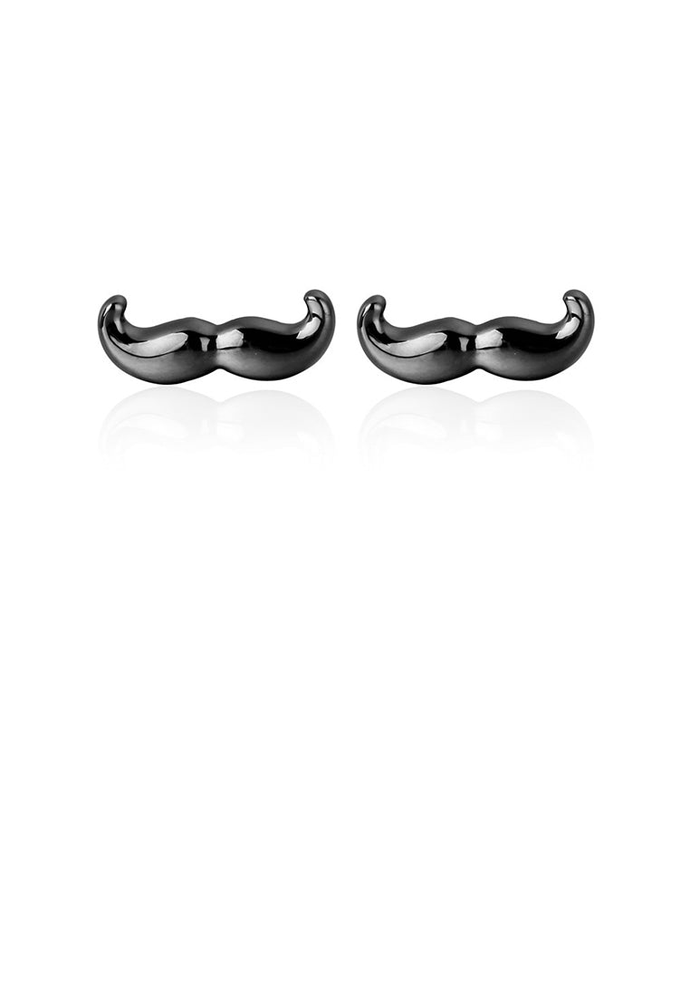 Fashion and Simple Plated Black Mustache Cufflinks