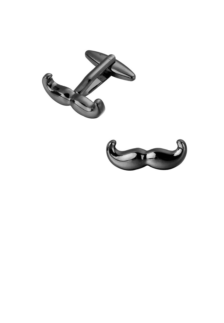 Fashion and Simple Plated Black Mustache Cufflinks