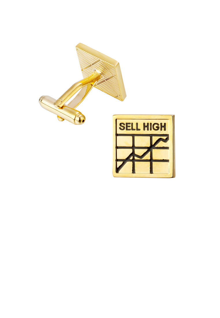 Fashion Temperament Plated Gold Stock Geometric Square Cufflinks