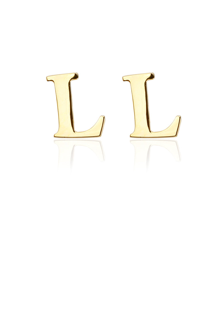 Simple and Fashion Plated Gold English Alphabet L Cufflinks