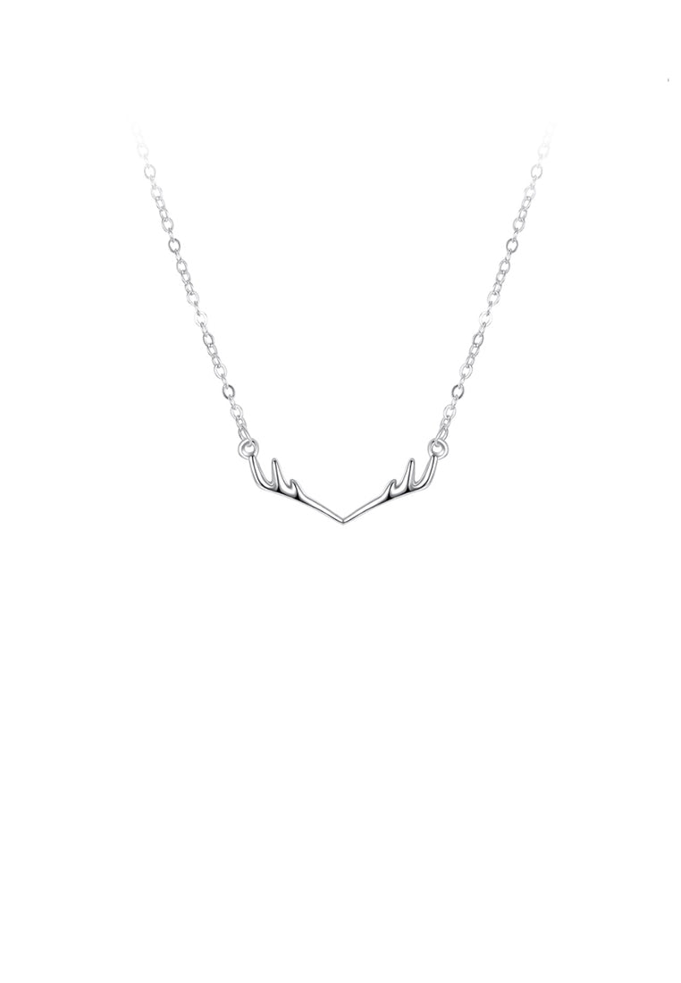 925 Sterling Silver Simple Elk Necklace