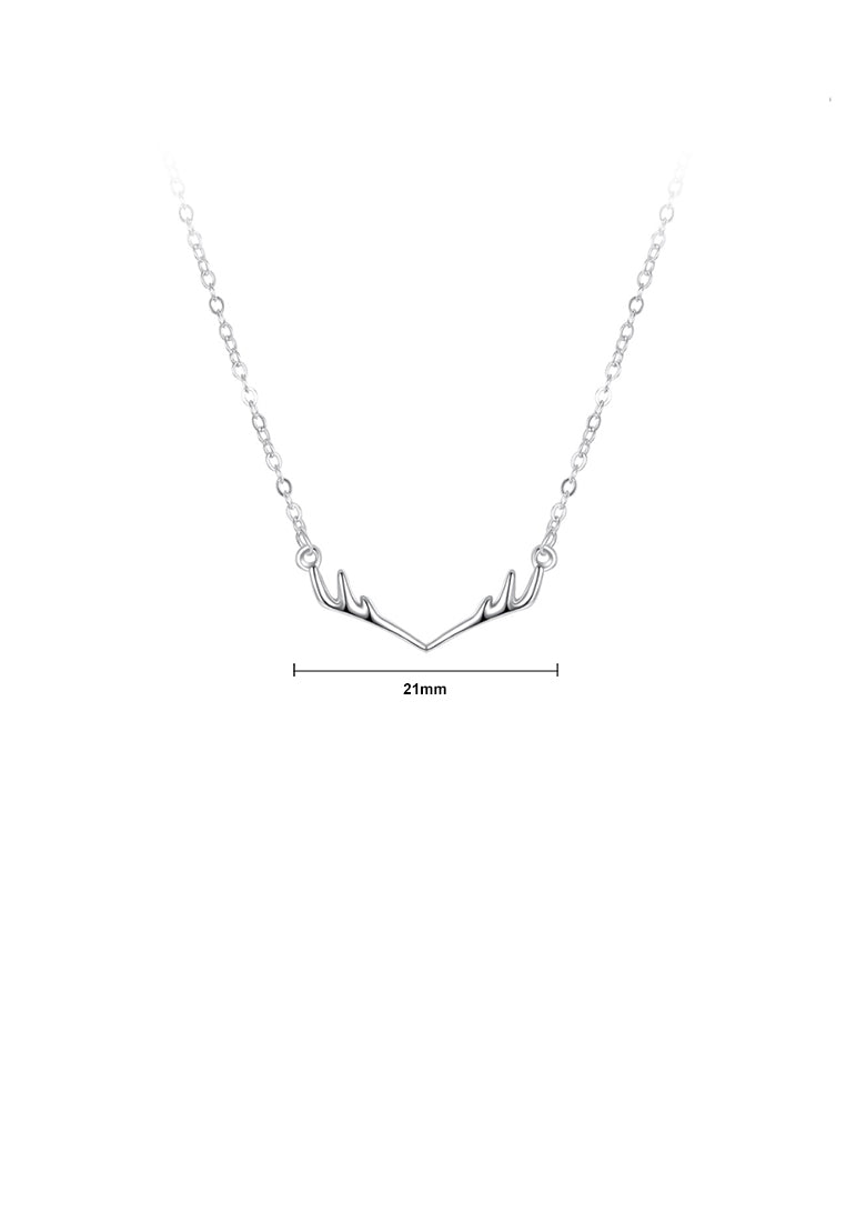 925 Sterling Silver Simple Elk Necklace