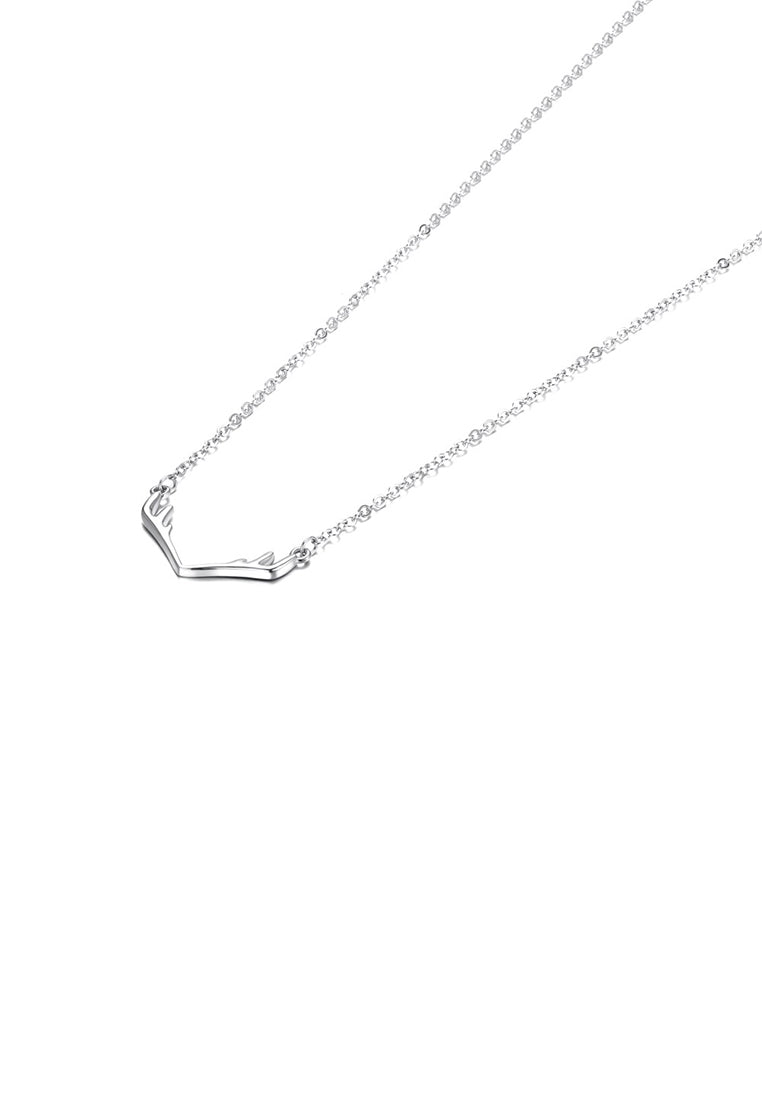 925 Sterling Silver Simple Elk Necklace