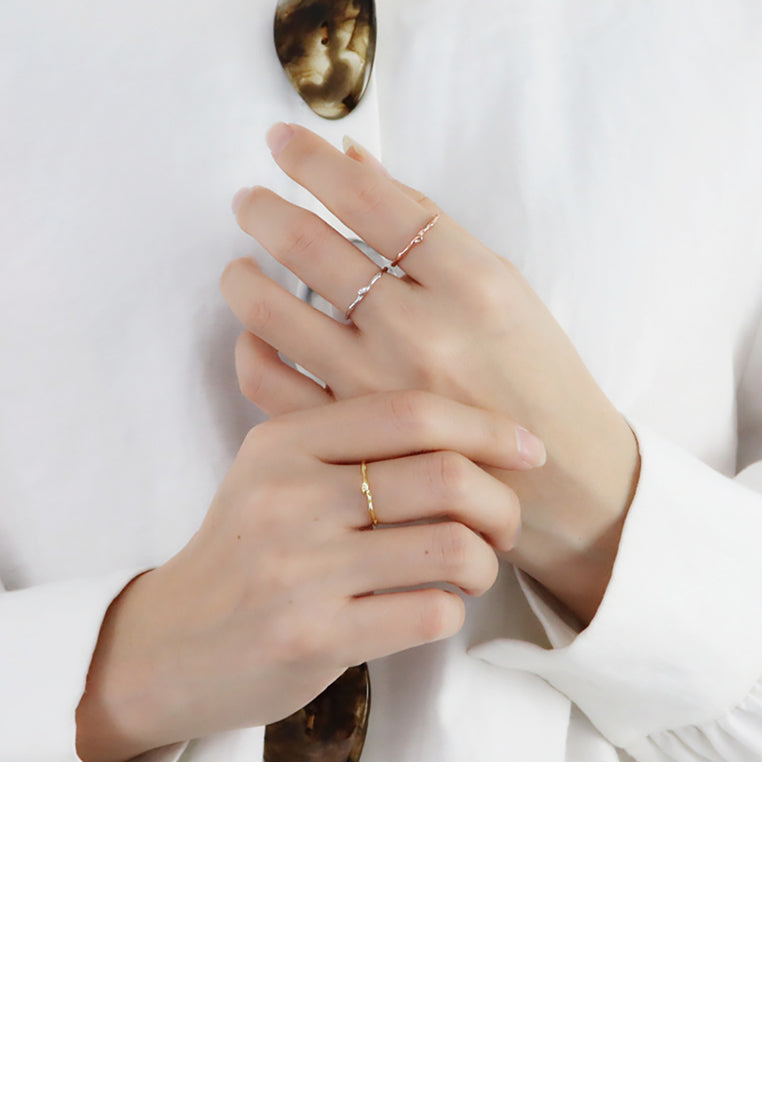 925 Sterling Silver Simple Geometric Line Adjustable Open Ring