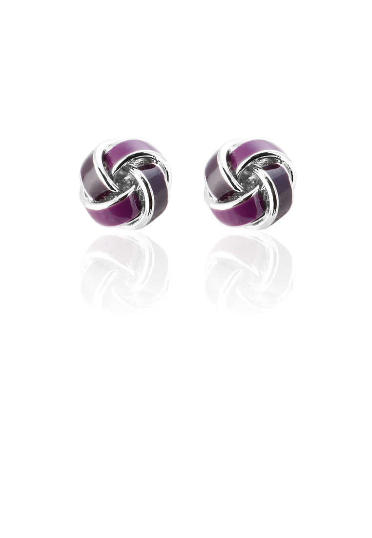 Fashion and Simple Purple Twist Geometric Cufflinks