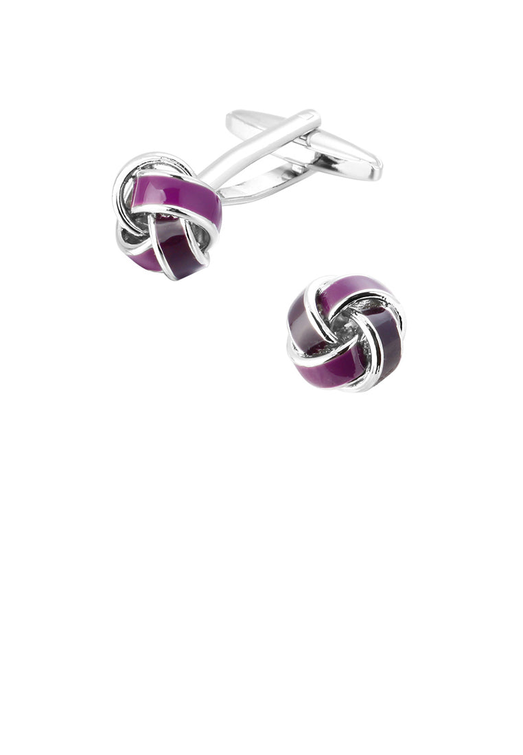 Fashion and Simple Purple Twist Geometric Cufflinks