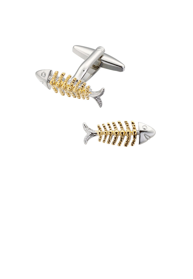 Fashion and Personalized Gold Fishbone Cufflinks