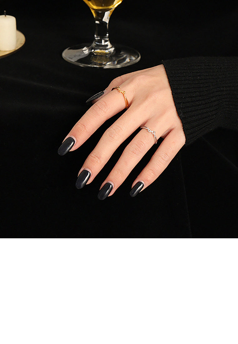 925 Sterling Silver Plated Gold Simple and Fashion Mobius New Pattern Geometric Adjustable Ring