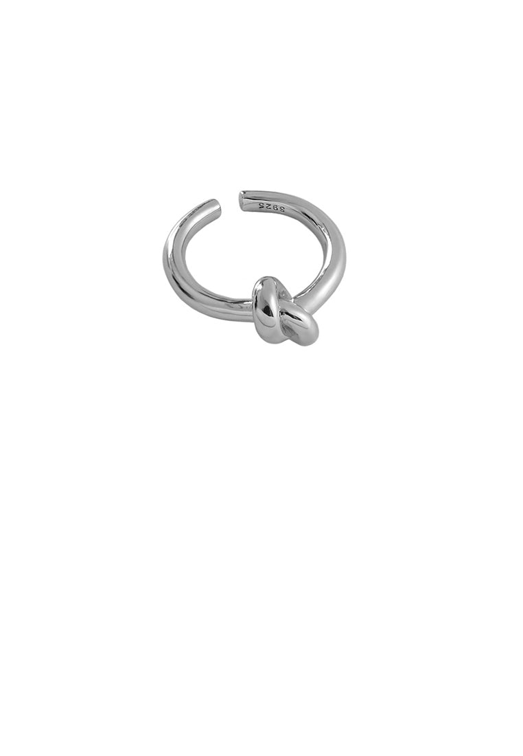 925 Sterling Silver Simple Fashion Knot Geometric Adjustable Open Ring