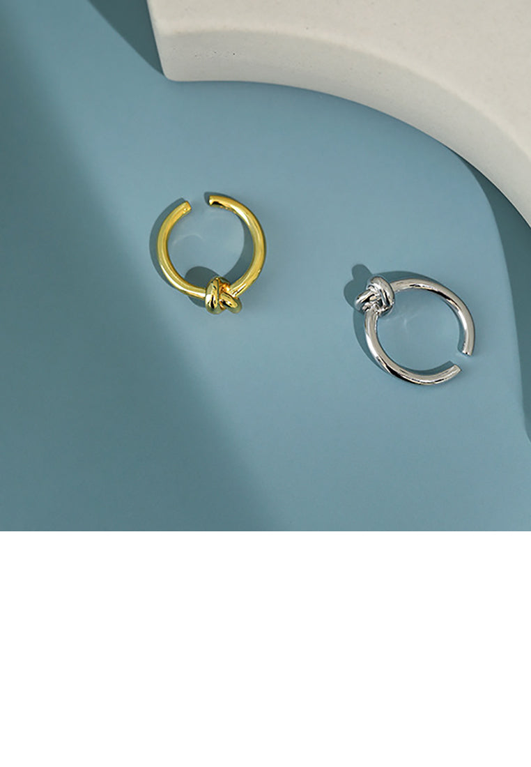 925 Sterling Silver Simple Fashion Knot Geometric Adjustable Open Ring