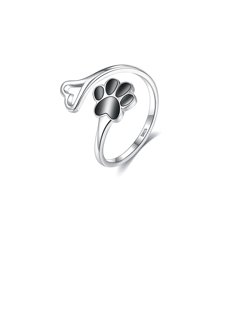 925 Sterling Silver Simple and Cute Dog Claw Open Ring