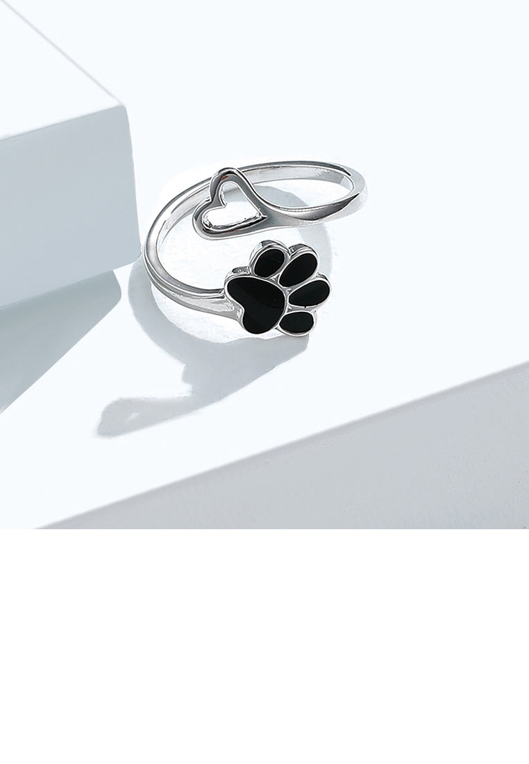 925 Sterling Silver Simple and Cute Dog Claw Open Ring