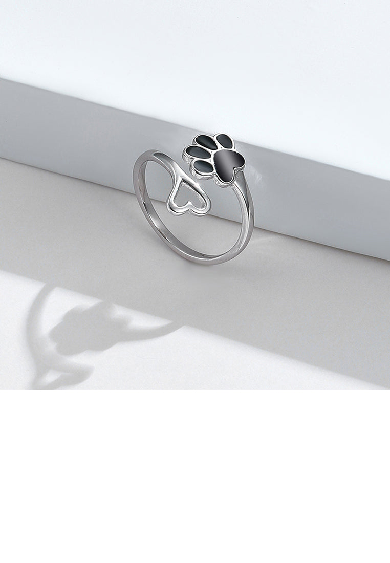 925 Sterling Silver Simple and Cute Dog Claw Open Ring