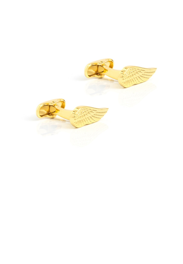 Fashion Personality Plated Gold Angel Wings Cufflinks