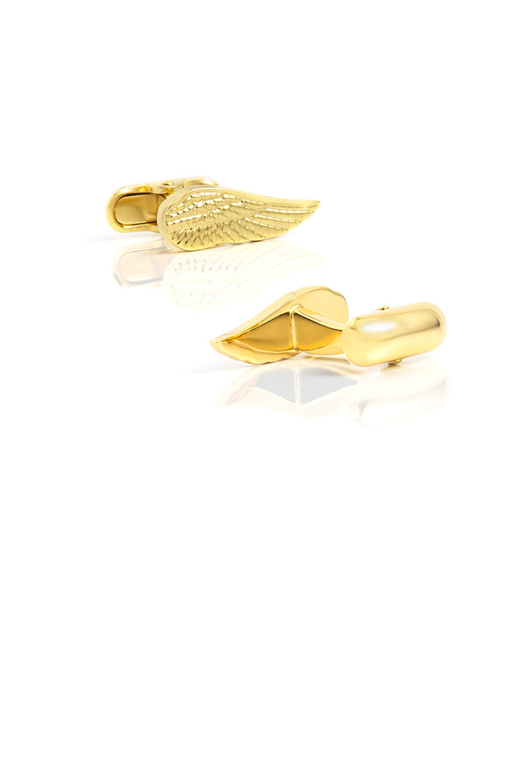 Fashion Personality Plated Gold Angel Wings Cufflinks