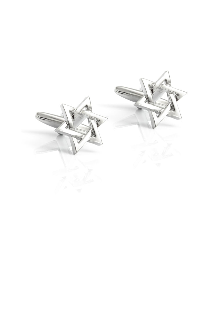 Fashion Simple Hollow Hexagram Cufflinks