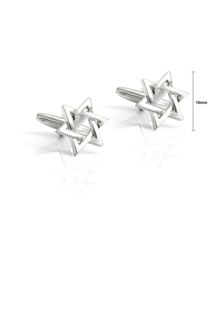 Fashion Simple Hollow Hexagram Cufflinks
