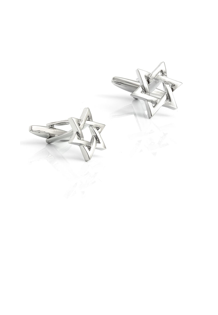 Fashion Simple Hollow Hexagram Cufflinks
